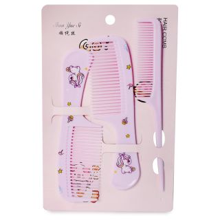 Peines De Plástico Chicos Blíster 3 Piezas Estampadas Animales Varios Colores 19 Cm | XH7778