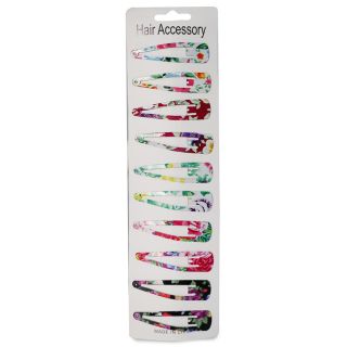 Cucas De Metal Medianas Triangulares Estampadas Flores Varios Colores En Blíster 10 Piezas 26 Cm | XH7883