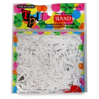 Ligas Grandes Elásticas Gruesas En Color Blanco TPU En Bolsa Lunetas Para Cabello 16 Cm | XH8219