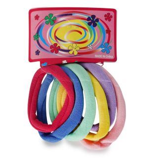 Donas Ligas Licra Medianas En Colores Pastel Cartón Rosa Flores 6 Donas Para Cabello 6.5 Cm | XH5093