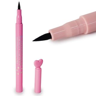 Delineador Delgado En Plumin Negro Romantic Rain En Envase Rosa Tapa Corazón 14.7 Cm | R5050