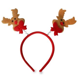 Diadema De Plástico Ancha Con Figuras Navideñas De Peluche Con Resortes Modelos 14 Cm | XH5934
