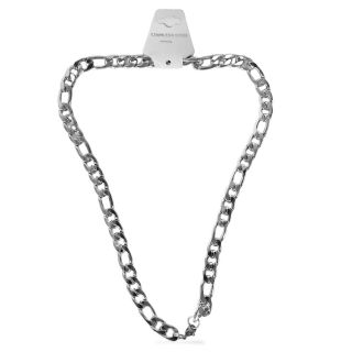 Collar Cadena De Acero Inoxidable Jumbo En Color Plateado Eslabones De 10 Mm Y 26 Cm | XH7147