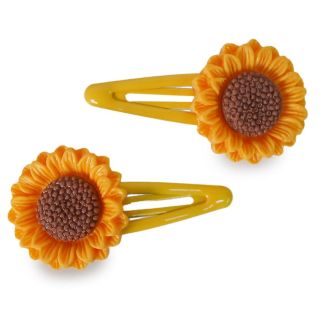 Cucas De Metal Triangulares Con Flores De Acrílico En Color Amarillo Blíster 2 Cucas 6 Cm | HM26I-103