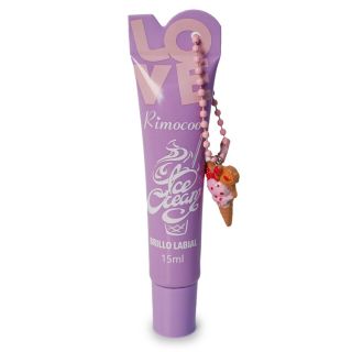 Lip Gloss Brillo Rimcoco De Larga Duración Con Aroma Estampado Y Dije Helados 15 Ml | R9165