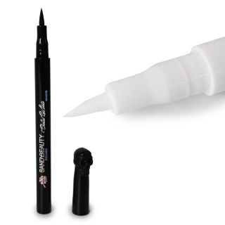 Delineador Sandy Beauty En Plumín Negro Y Blanco Delgado Contra El Agua tapa Calavera 13.5 Cm | HM26L-101