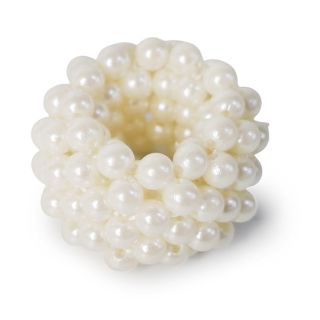 Dona Chica Elástica Ancha Con Líneas De Perlas En Color Beige Medida De 4 Cm | XQ-47-796