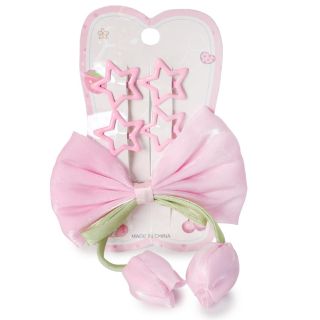 Pico Garza De Metal Con Moño Organza Tulipanes Colgantes y 4 Cucas De Metal Estrellas 14 Cm | XQ-47-799
