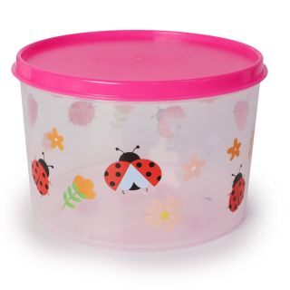 Toper Contenedor Lucena Plástico Transparente Catarinas Tapa Rosa De 14 X 9 Cm | LUCENA