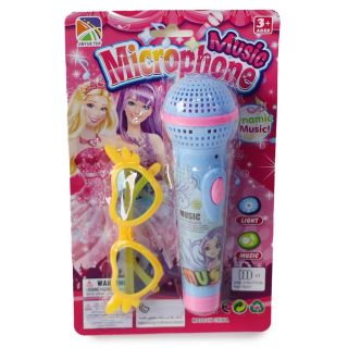 Microfono Chico De Plástico Estampado Con Sonido En Color Azul Con Lentes 18 Cm | HW23023325
