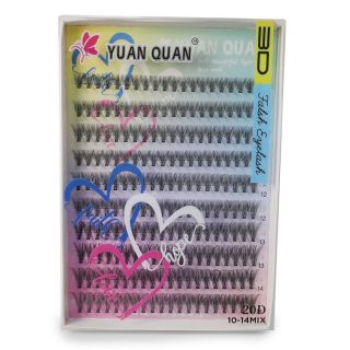 Pestañas Postizas Yuan Quan En Grupo Seminaturales Varios Modelos En 3D Blíster Blanco 14.5 Cm | A-HR52