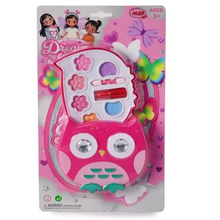 Set De Cosméticos Infantiles De Colores Con Brillos En Estuche Rosa Figura Buho 12.5 Cm | LO-042581