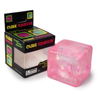 Cubo Squeeze Apachurrable Grande De Gel En Varios Colores Transparente Tiras Escarcha De 6 Cm | CL-SY30247