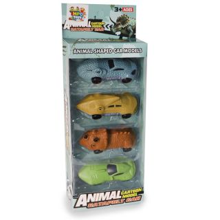 Carros De Plástico Deportivos En Forma De Dinosaurio Varios Colores En Blíster 4 Autos 26 Cm | JM00537
