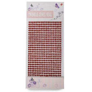 Sticker Planilla Mediana Con Piedras Mini En Color Rojo Decorativas Multiusos Blíster De 22 Cm | HZT-WS145