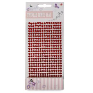 Sticker Planilla Mediana Con Piedras Chicas En Color Rojo Decorativas Multiusos Blíster De 22 Cm | HZT-WS145