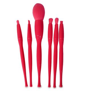 Brochas Medianas Delgadas Ovaladas Aplicadoras En Color Rosa Cerdas Suaves Bolsa 6 Brochas 17 Cm | HSZ-204