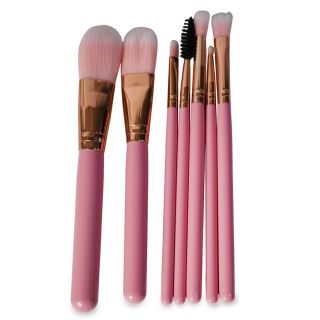 Brochas Chicas Delgadas Y Anchas Aplicadoras En Color Rosa Claro Cerdas Suaves Bolsa 7 Brochas 16.5 Cm | HSZ-301