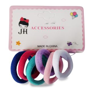 Donas Ligas Licra Mini En Varios Colores Cartón Blanco Con 6 Donas Para Cabello 3 Cm | JH-A5017