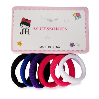 Donas Ligas Licra Mini En Multicolor Cartón Blanco Con 6 Donas Para Cabello 3 Cm | JH-A5017