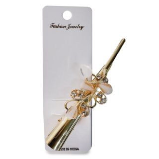 Pico Garza De Metal En Color Dorado Grande Con Figuras De Colores Y Piedras 13 Cm | ZXQ04636