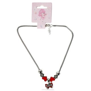 Collar De Metal Cilindro Delgado En Color Plateado Con 7 Dijes Colgantes De Colores 19 Cm | ZXQ04982