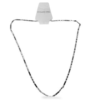 Collar De Acero Inoxidable Plano Eslabones Grabado Religioso Color Plateado Con Broche 25 Cm | ZXQ04233