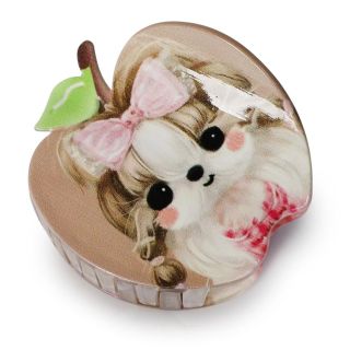 Pinza Mediana De Plástico En Forma De Manzana Ovalada Estampada Perros Pequeños 6.5 Cm | ZXQ04888