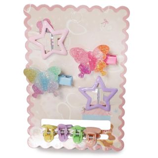 Pinzas Mini De Plástico Figuras Picos Garza Con Mariposas Y Cucas De Estrella Colores 12 Cm | ZXQ04919