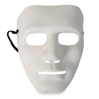 Máscara De Plástico Infantil Lisa En Color Blanco Mate Para Halloween Con Resorte 18 Cm | -14