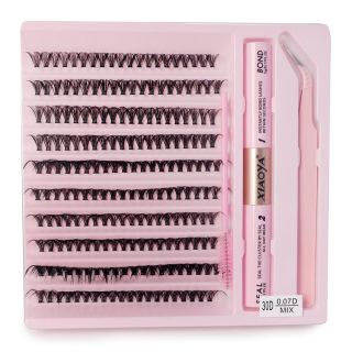 Pestañas Postizas Seminaturales En Grupo Xiaoya En Blíster Rosa Con Pinzas Y Delineador 14 Cm | 3Y-C2-1224