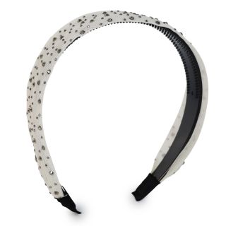 Diadema De Plástico Ancha En Color Negro Con Tela Red Cubierta De Pedrería Tamaños 14 Cm | 3007 Miss Tiara