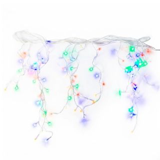 Serie Navideña De Cascada Con 96 Luces Led De Colores Cable Transparente De 3 Mts | HM260-2