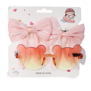 Lentes De Plástico Transparentes Bicolor Figuras Infantiles Con Picos Garza Moño Perlas 14 Cm | HM26Q-16